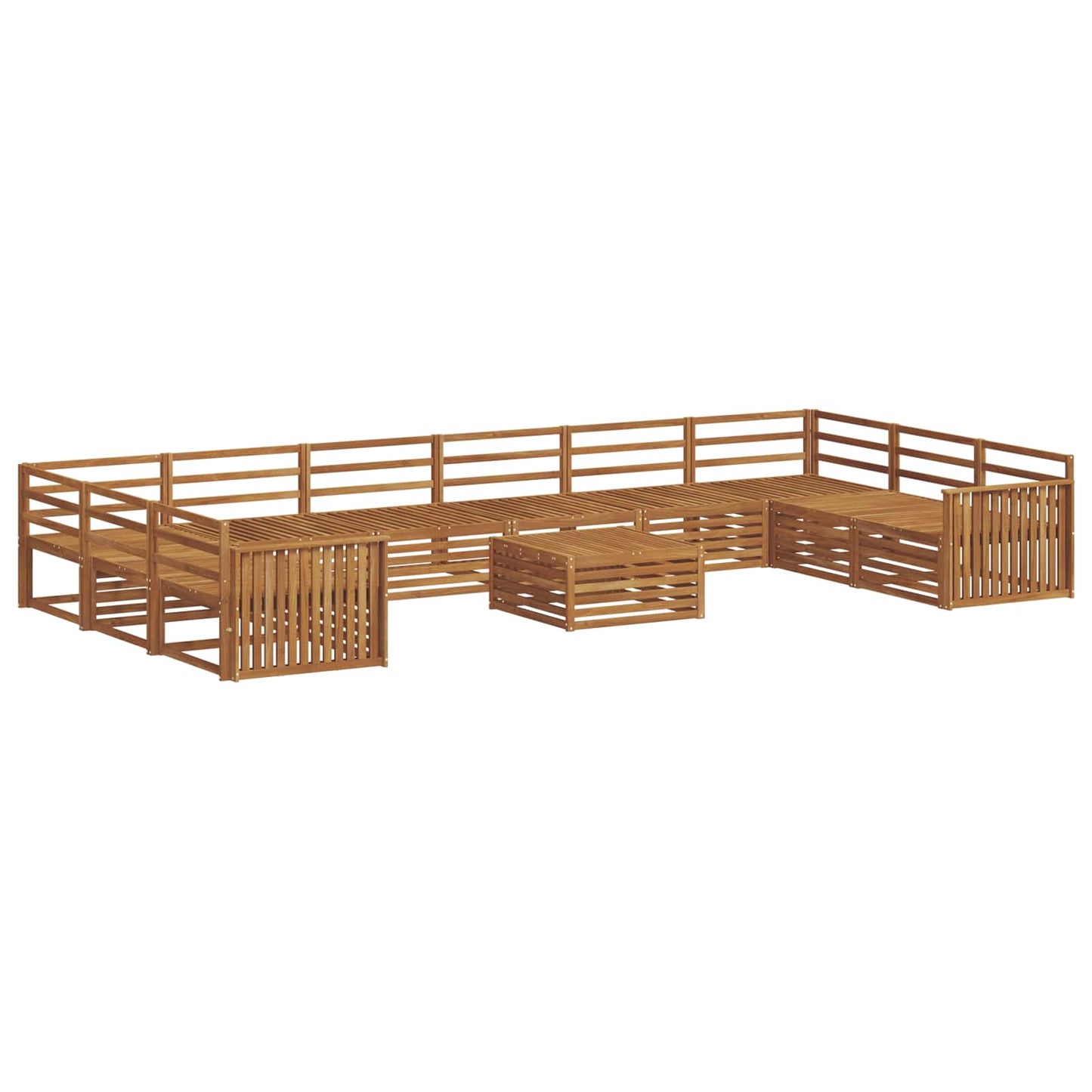 Sofa Sets 11 pcs Natural Solid Acacia Wood