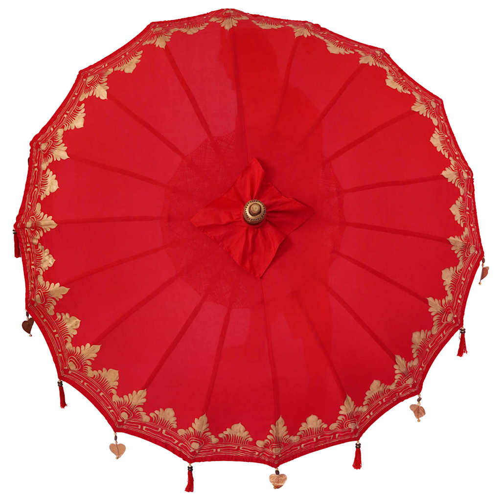 Balinese Parasol Red 180-190 cm Cotton and solid wood