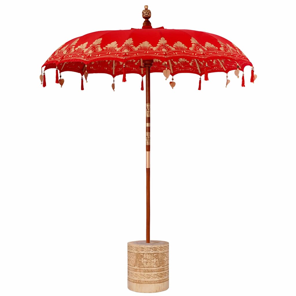Balinese Parasol Red 180-190 cm Cotton and solid wood