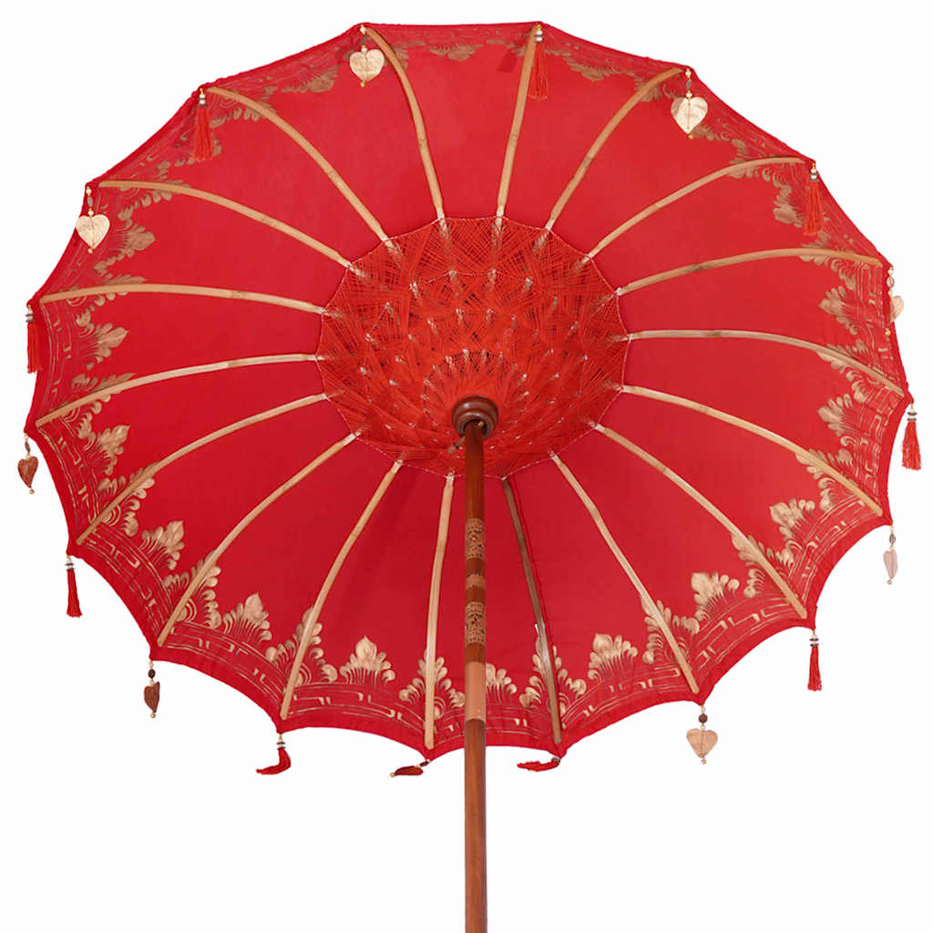 Balinese Parasol Red 180-190 cm Cotton and solid wood