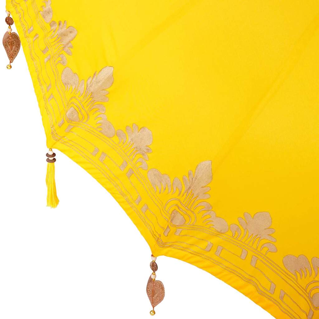 Balinese Parasol with Base Yellow 185 x 185 x 260 cm