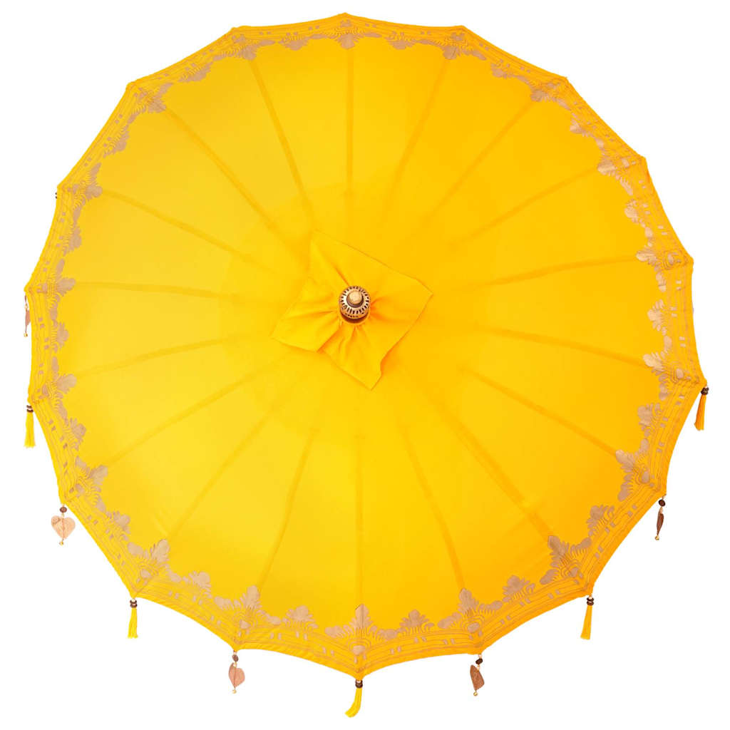 Balinese Parasol with Base Yellow 185 x 185 x 260 cm
