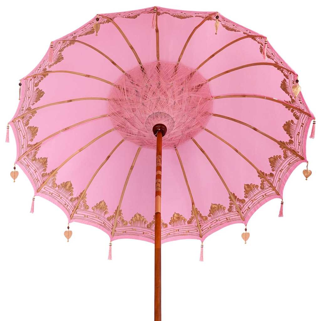 Balinese Parasol with Base Ø 210-220 cm Pink
