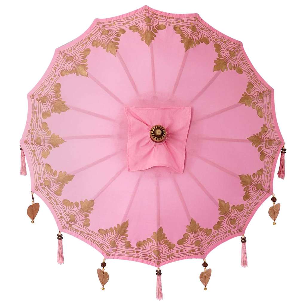 Balinese Parasol with Base Pink 95 x 95 x 260 cm
