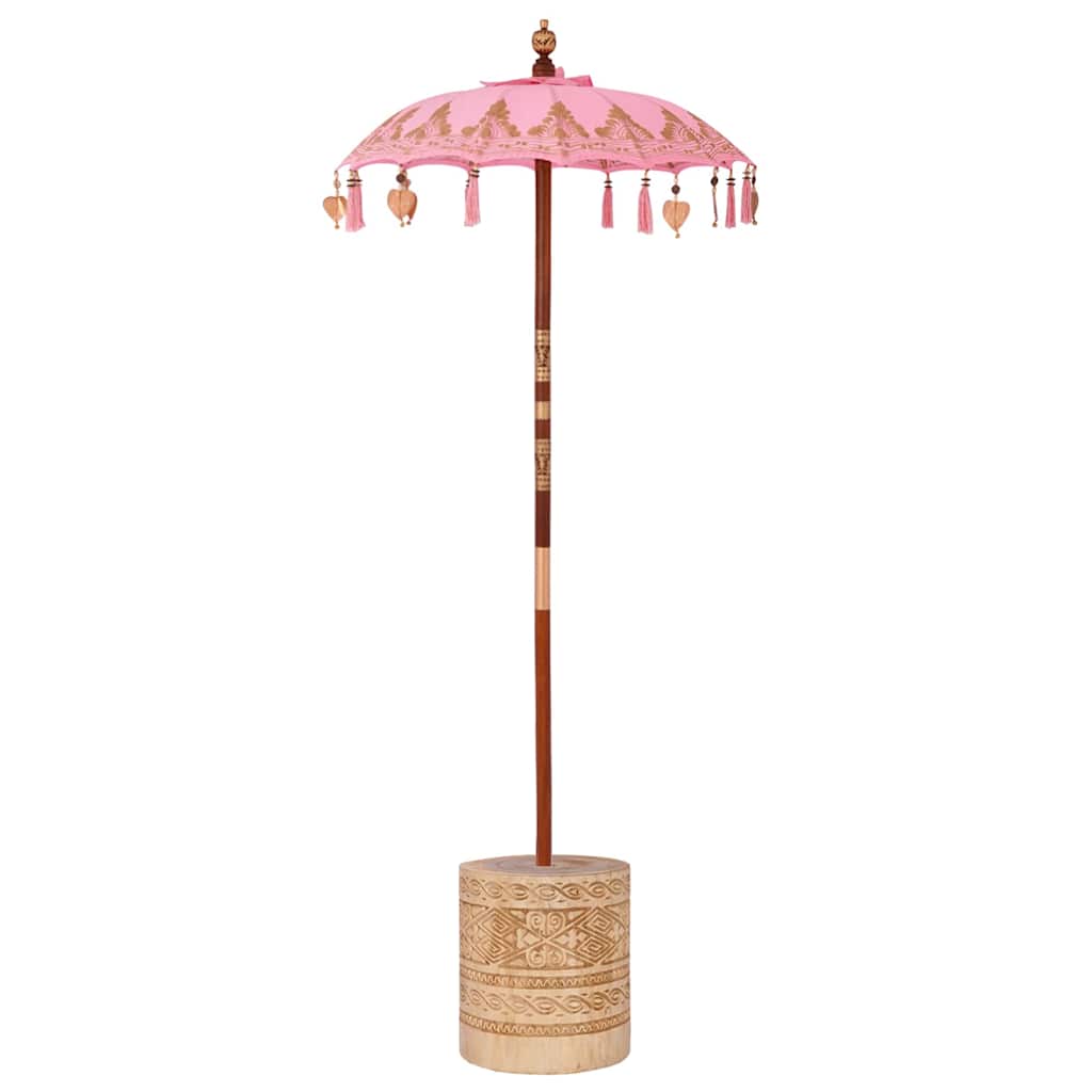 Balinese Parasol with Base Pink 95 x 95 x 260 cm