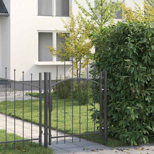 Garden Gate WOERDEN 1.25 m Lockable Steel Grey