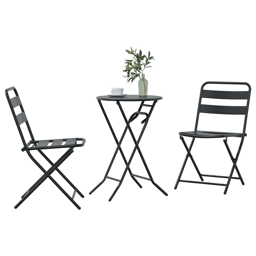 Garden Bistro Set 3 pcs Anthracite Steel