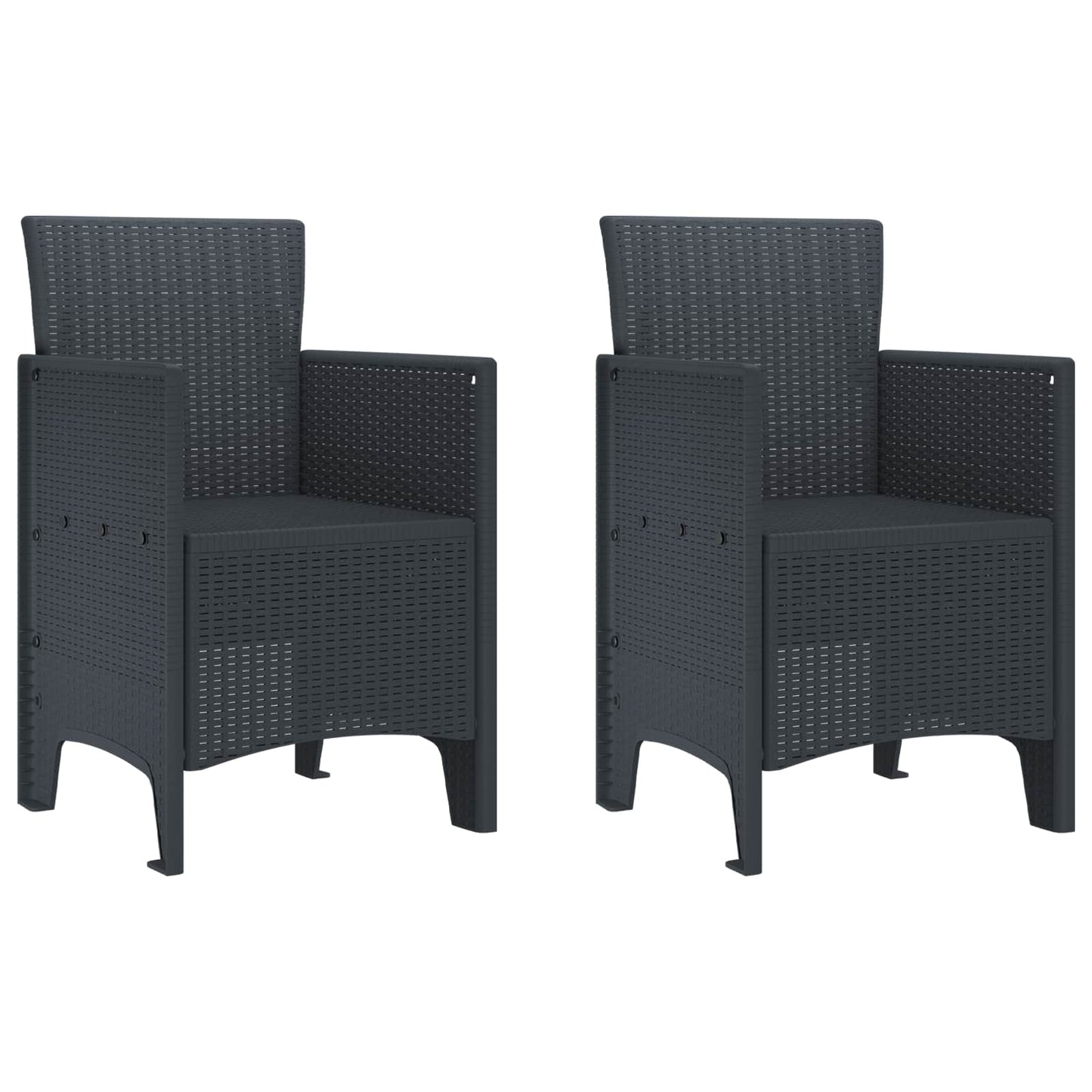 Garden Chair 2 pcs Anthracite Polypropylene