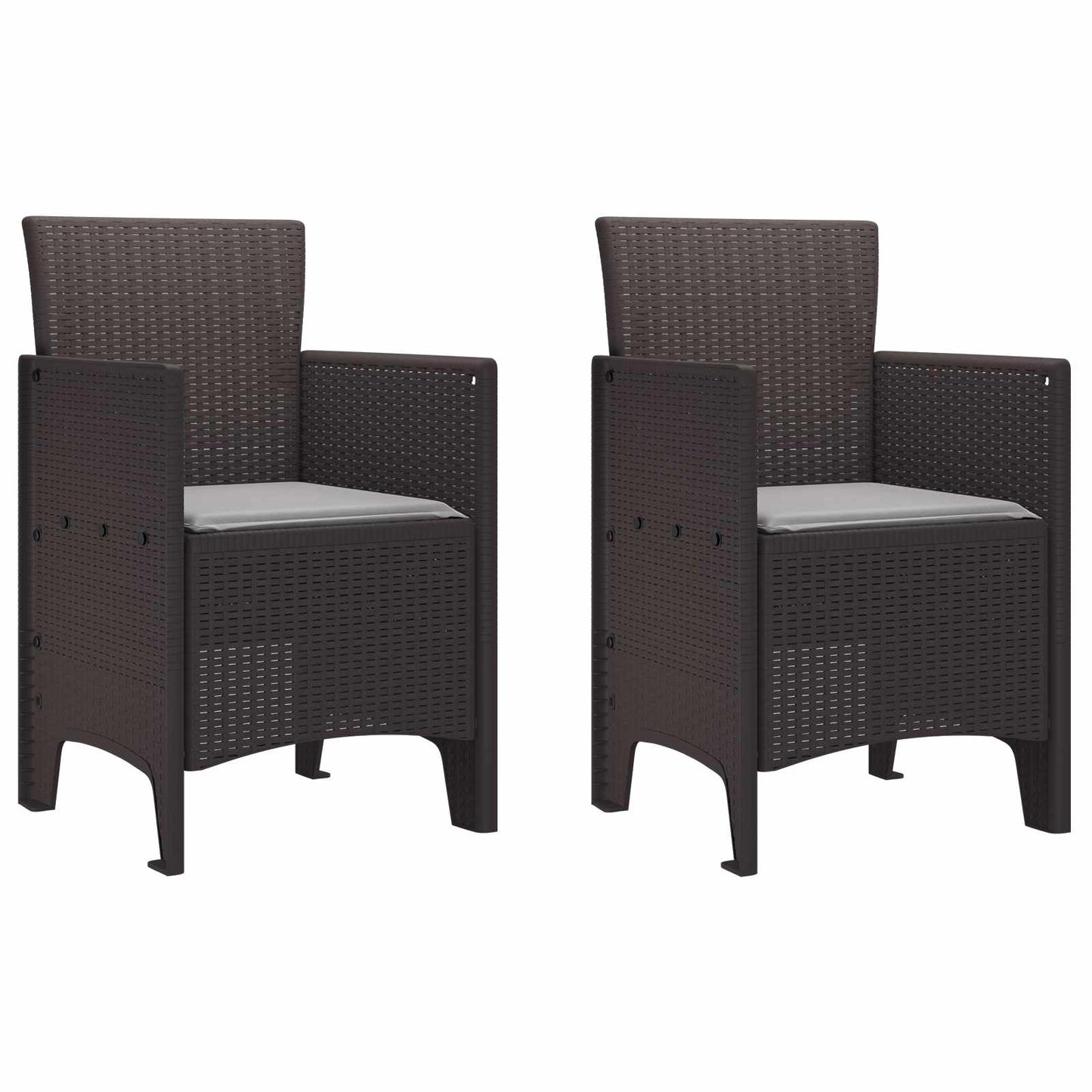 Garden Chair 2 pcs Brown Polypropylene