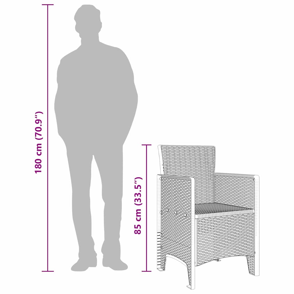 Garden Chair 2 pcs White Polypropylene