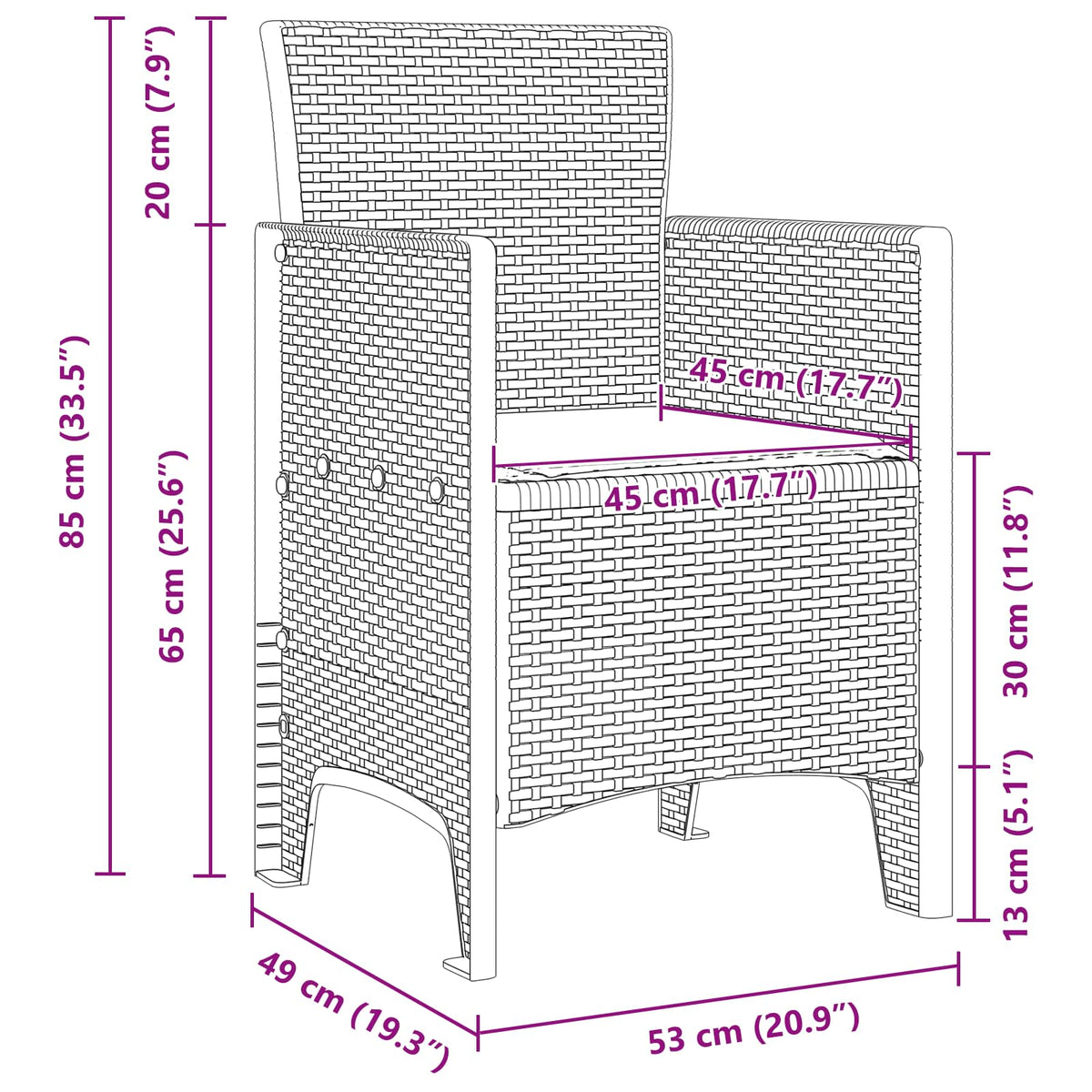 Garden Chair 4 pcs White Polypropylene