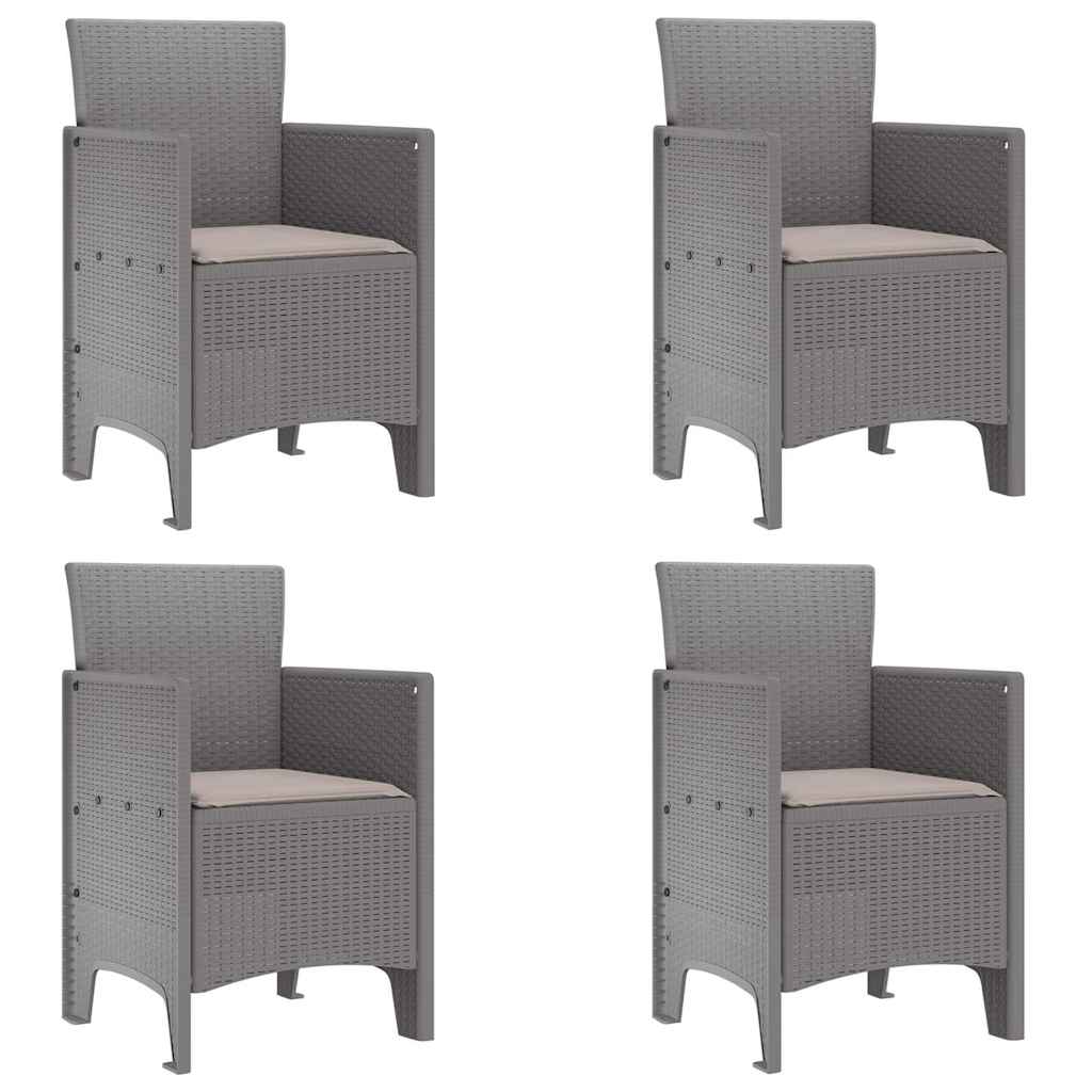 Garden Chair 4 pcs Light Grey Polypropylene