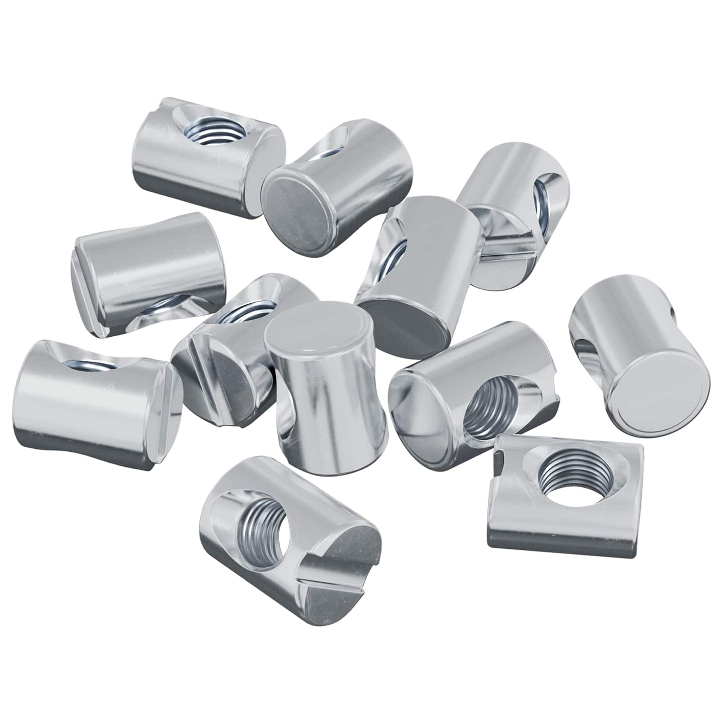 Barrel Nuts 3462 pcs Silver M6 x 13 mm Metal