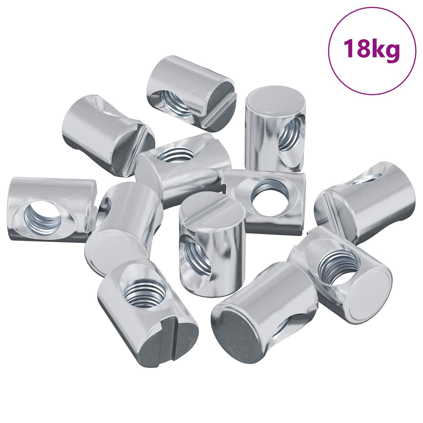 Barrel Nut 3462 pcs Silver M6 x 13 mm Iron