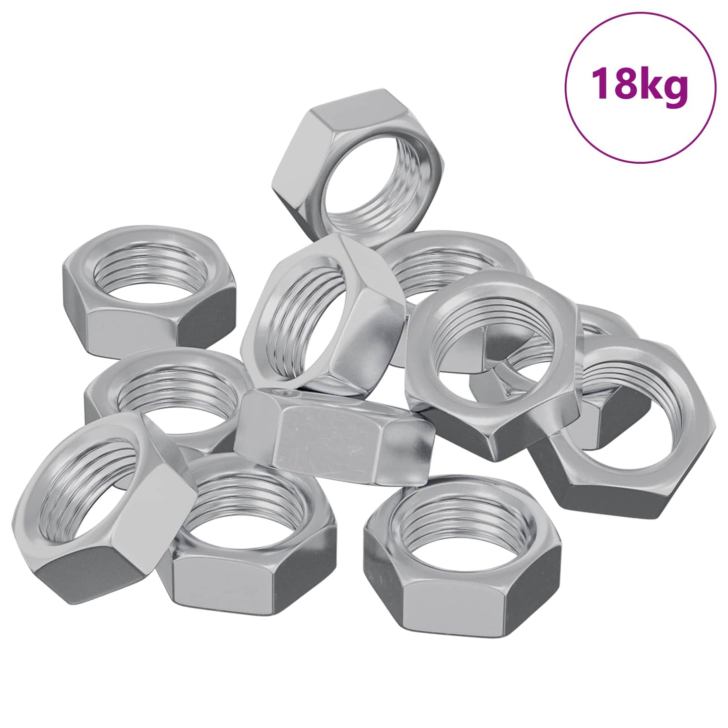 Hex Nut 23377 pcs Silver Metal