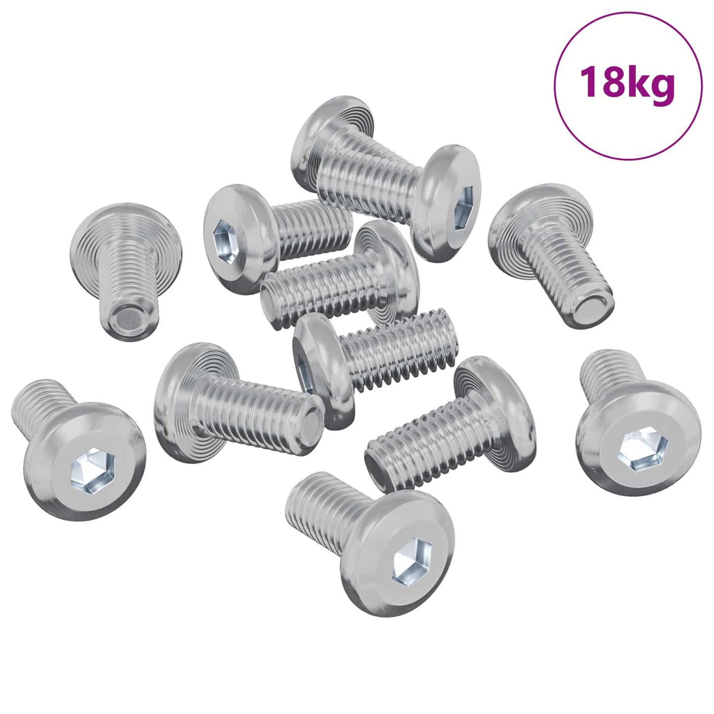Lock Screw Plain 4865 pcs Silver Steel