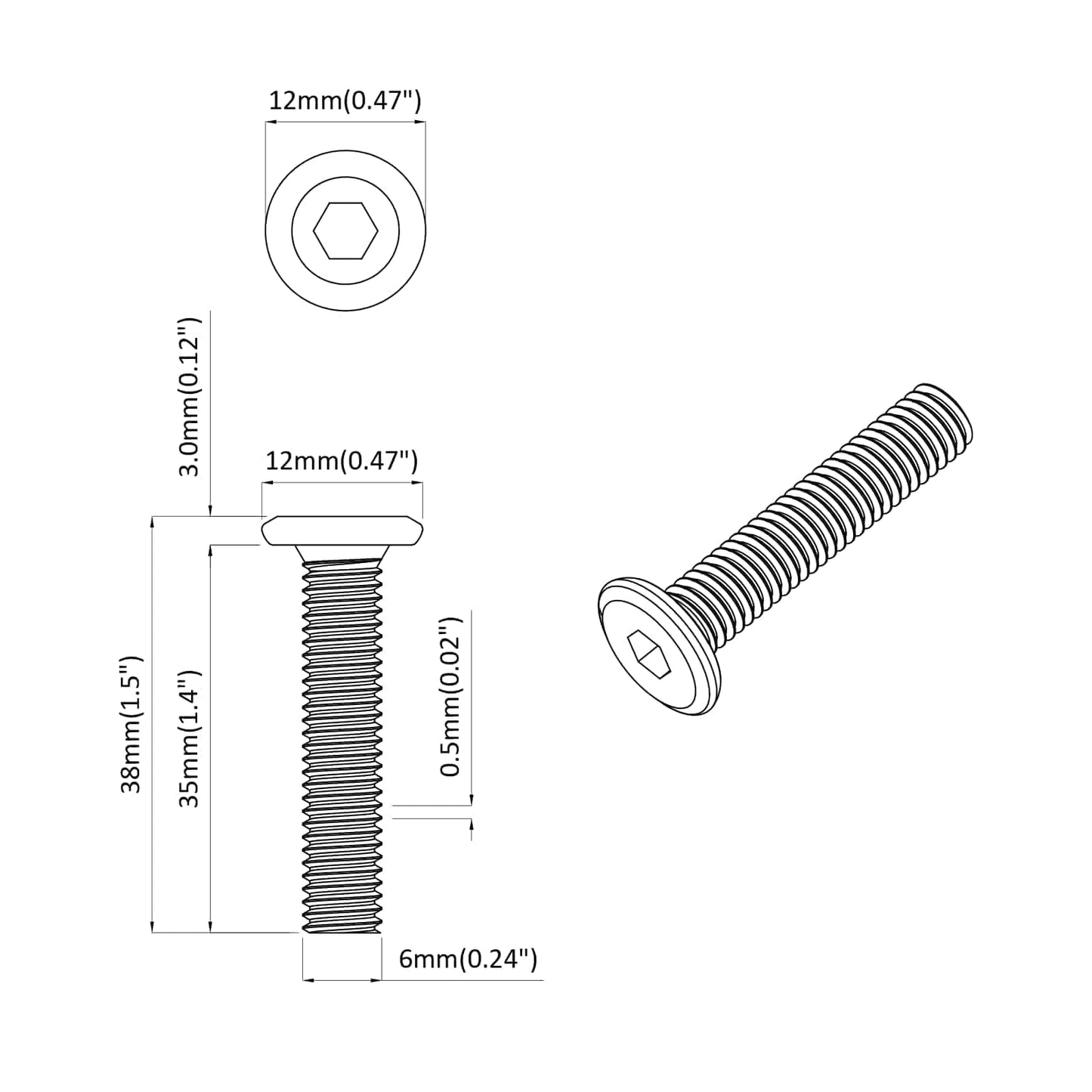 Head Lock Screw 2514 pcs Silver Steel