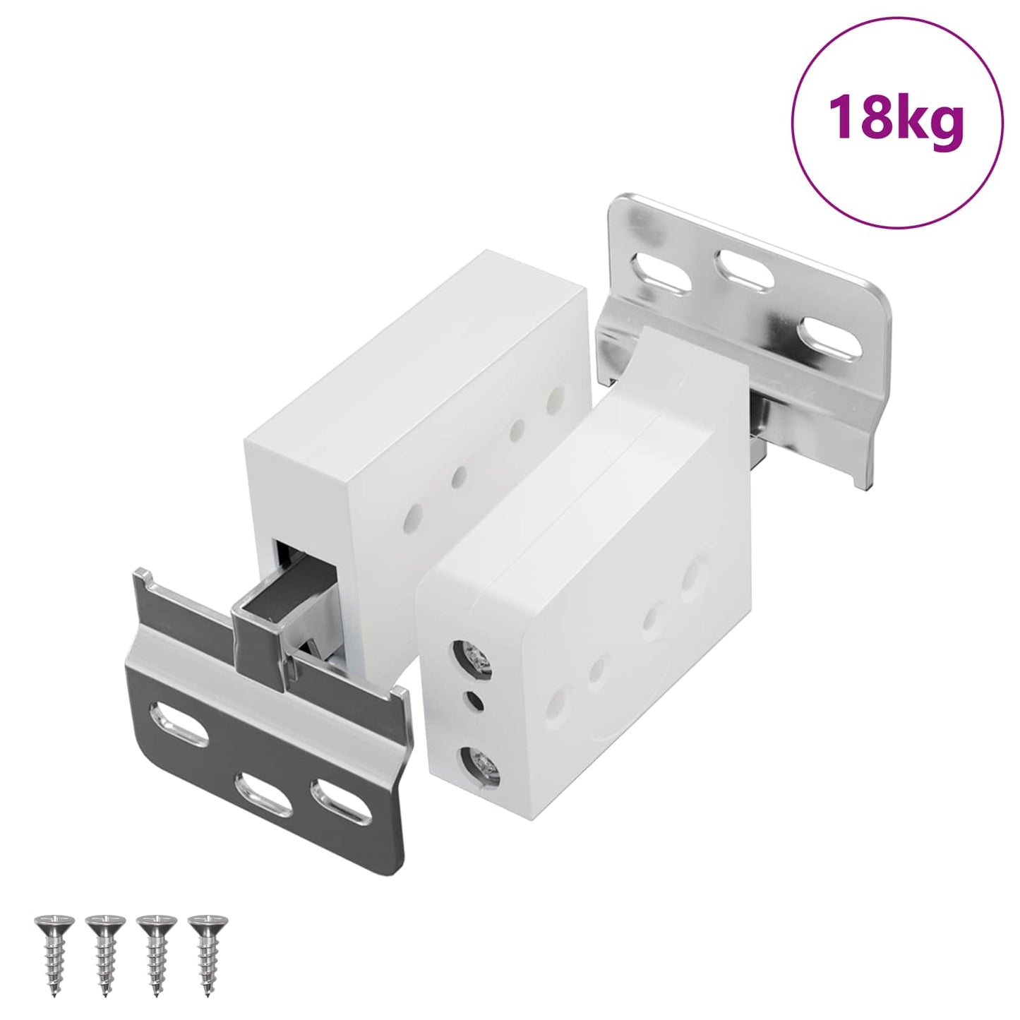 Cabinet Hanging Bracket 261 pcs White 70 x 48 x 19 mm