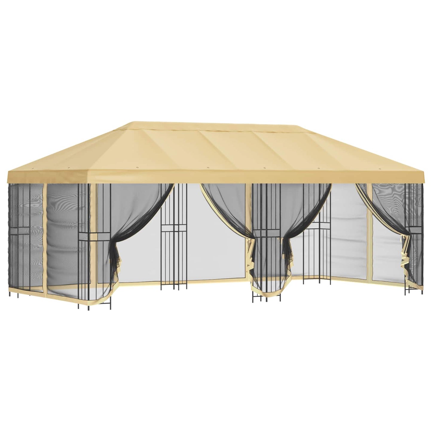 6 x 3 m Cream Polyester and Steel 190 gsm