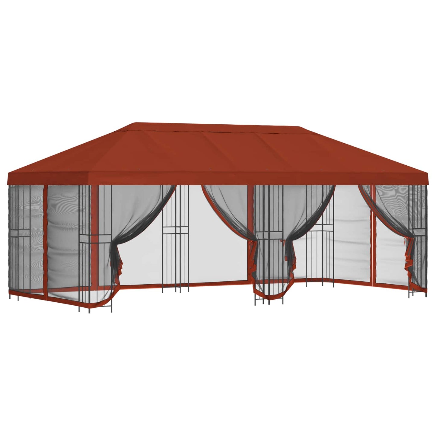 6 x 3 m Terracotta Polyester and Steel 190 gsm