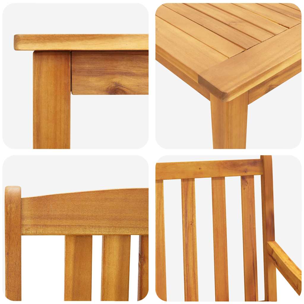 Garden Dining Set 9 pcs Brown Solid Acacia Wood