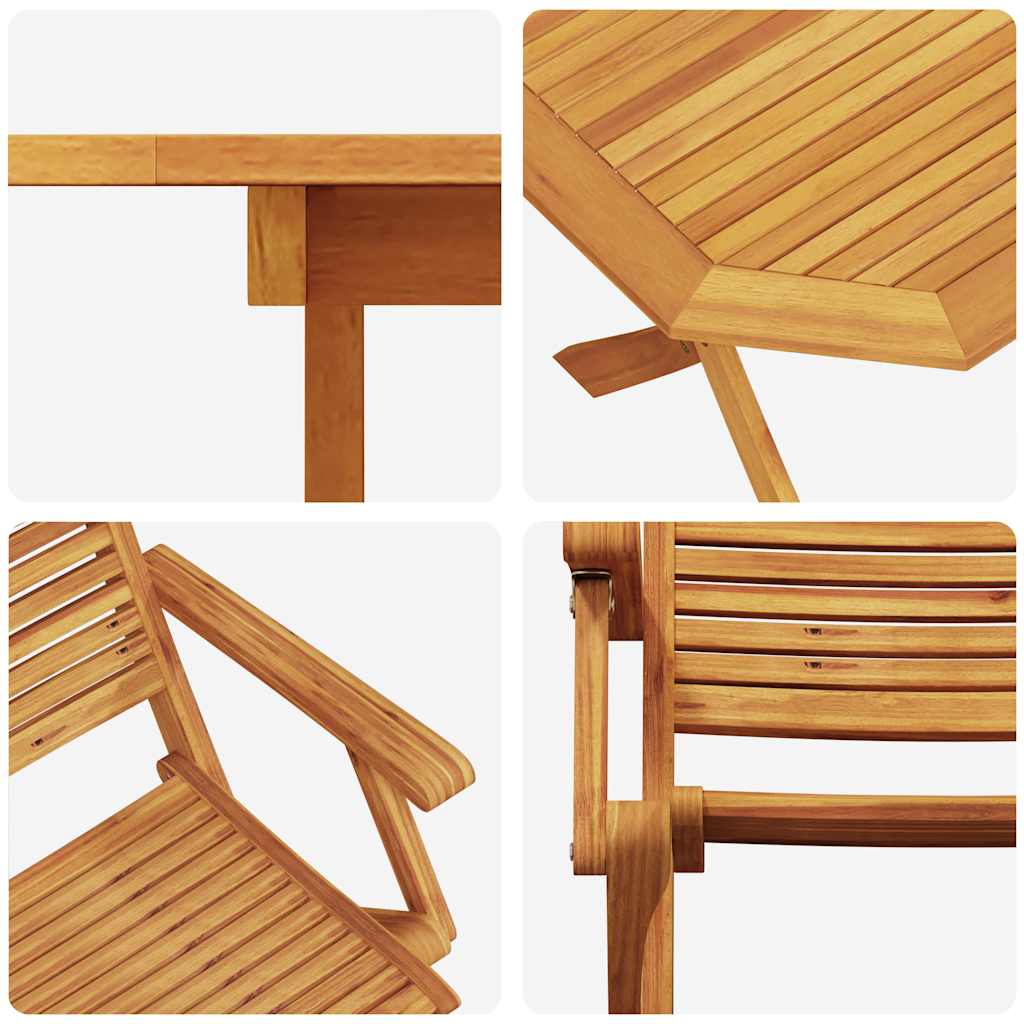Garden Dining Set 5 pcs Brown Solid Acacia Wood