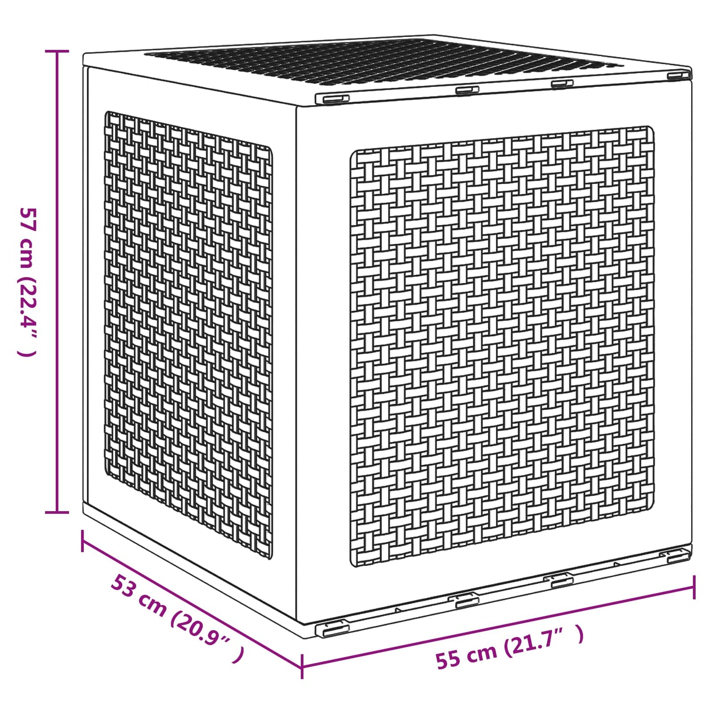Storage Box with Storage White 55 x 53 x 57 cm Polypropylene