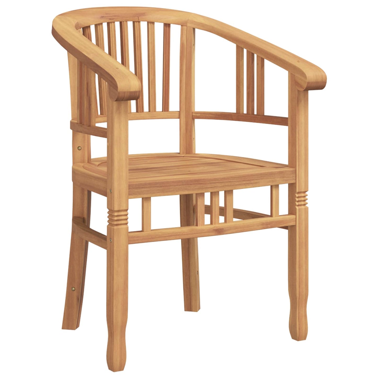 Chair 2 pcs Brown Solid Teak Wood