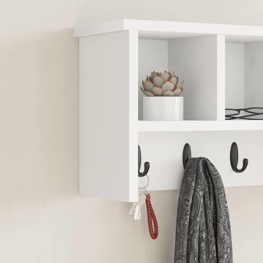 Wall-Mounted Coat Rack White 50 x 16 x 26 cm
