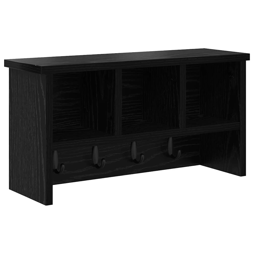Wall-Mounted Coat Rack Black Oak 50 x 16 x 26 cm