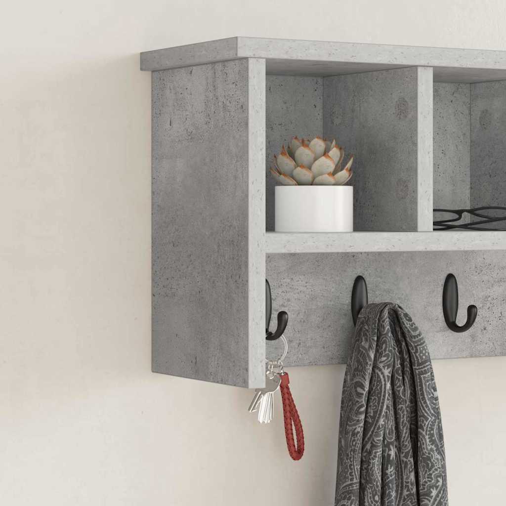 Wall-Mounted Coat Rack Concrete Grey 50 x 16 x 26 cm