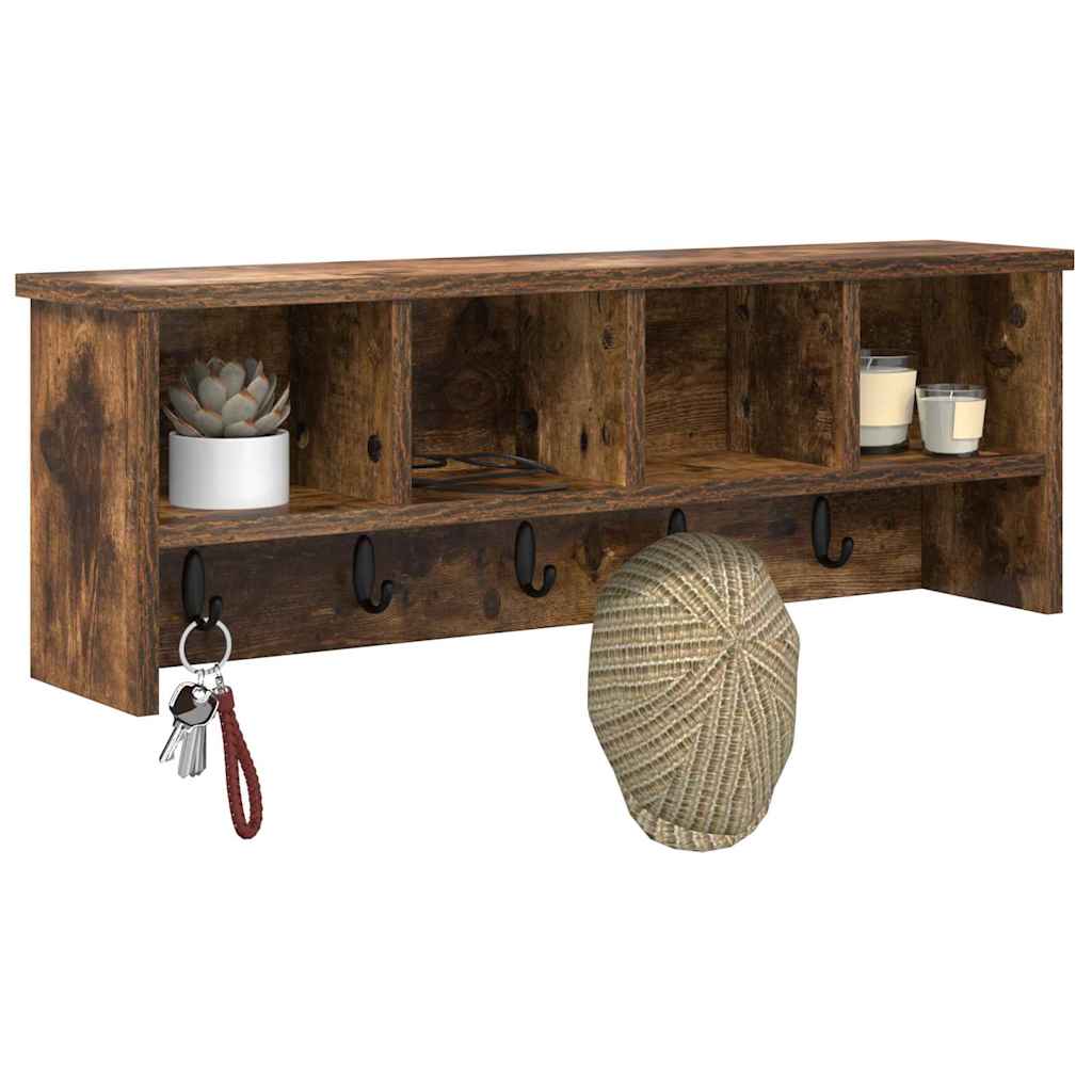 Wall-Mounted Coat Rack Smoked Oak 75 x 16 x 26 cm