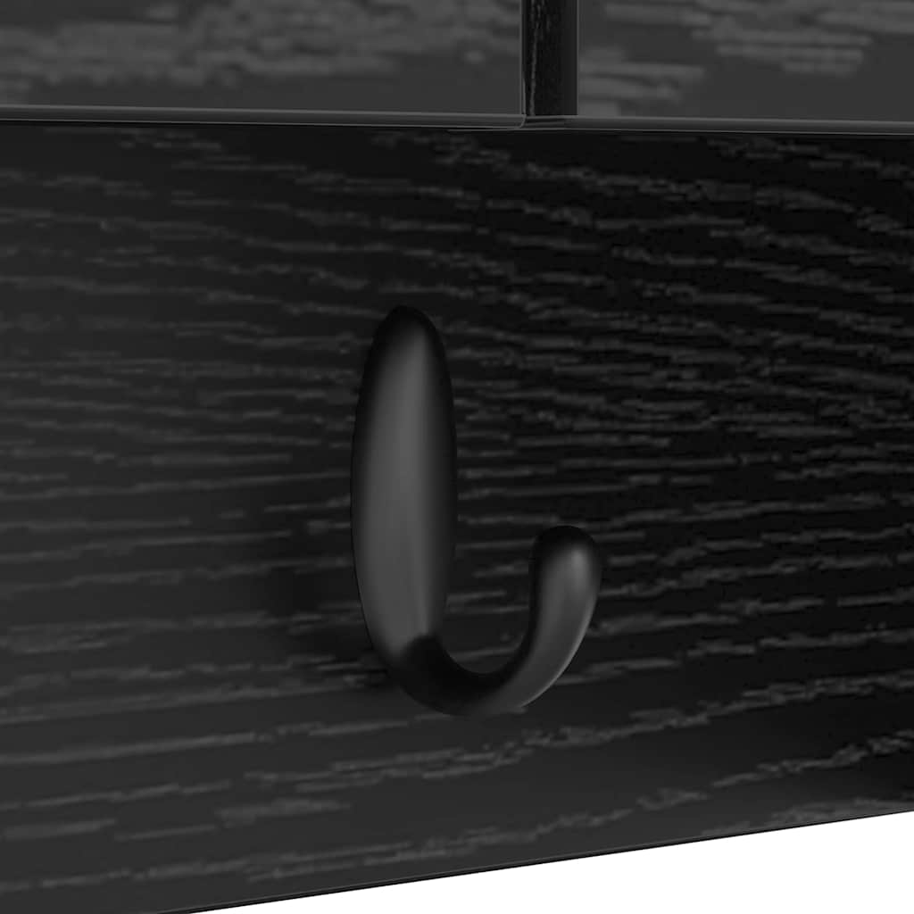 Wall-Mounted Coat Rack Black Oak 80 x 20 x 30 cm