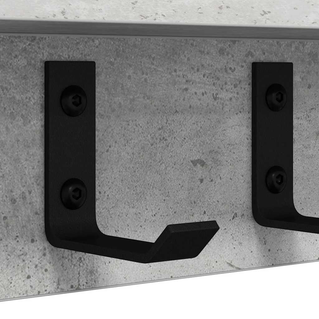 Wall-Mounted Coat Rack Concrete Grey 100 x 10.5 x 10.5 cm