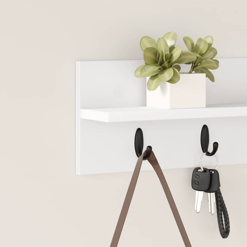 Wall-Mounted Coat Rack Wall-Mounted White 60 x 10.5 x 18 cm