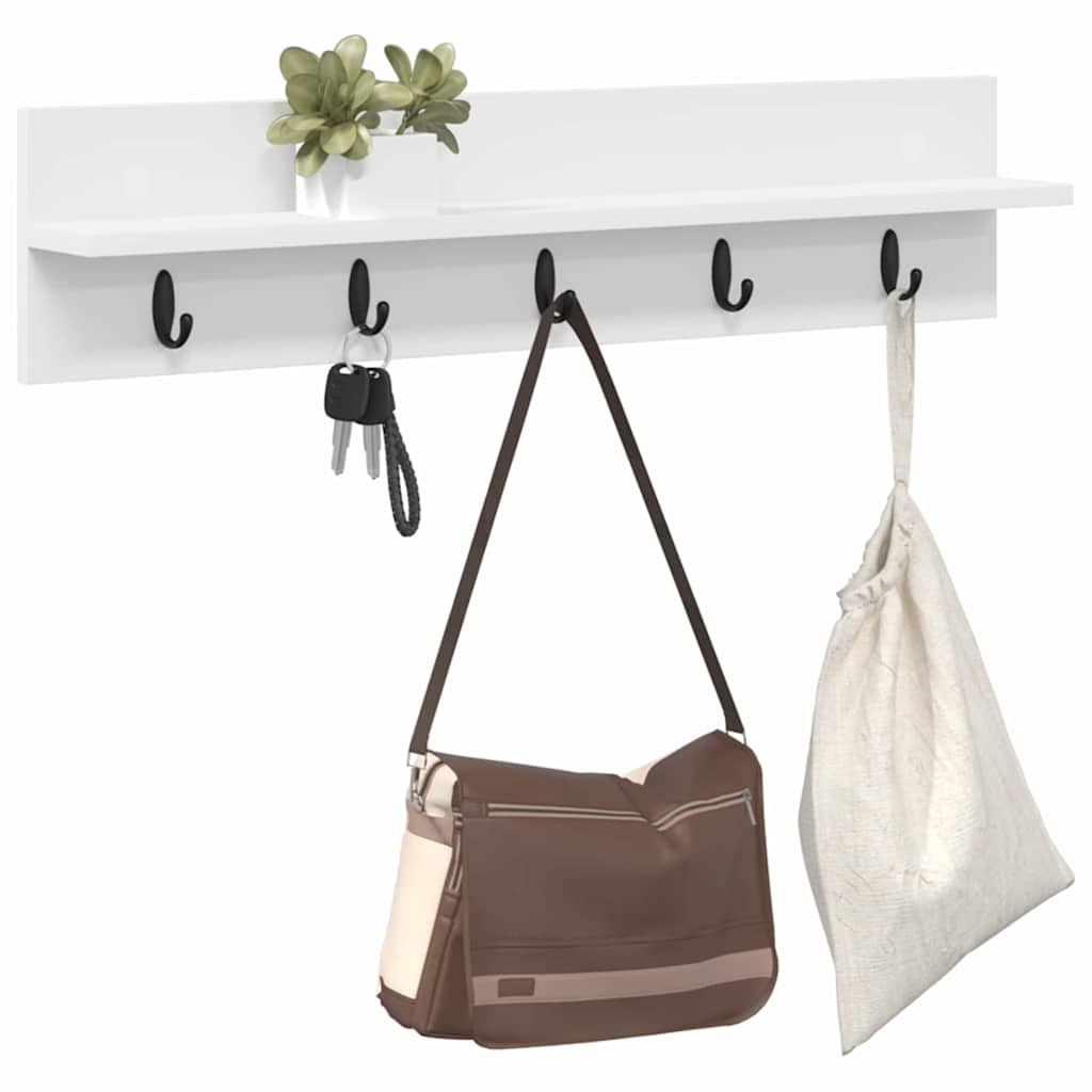 Wall-Mounted Coat Rack White 80 x 10.5 x 18 cm