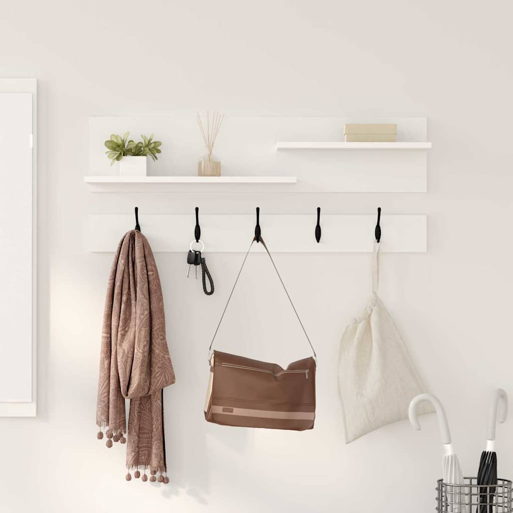 Wall-Mounted Coat Rack Wall-Mounted White 90 x 15 x 36 cm