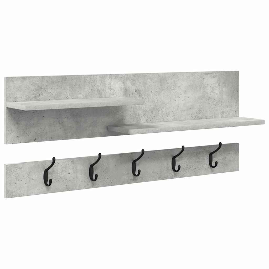 Wall-Mounted Coat Rack Concrete Grey 90 x 15 x 36 cm