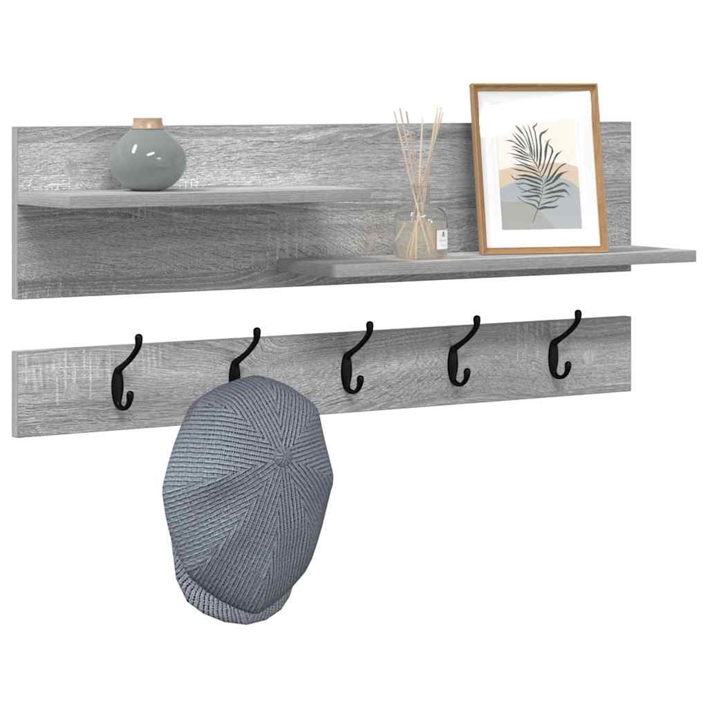 Wall-Mounted Coat Rack Grey Sonoma 90 x 15 x 36 cm
