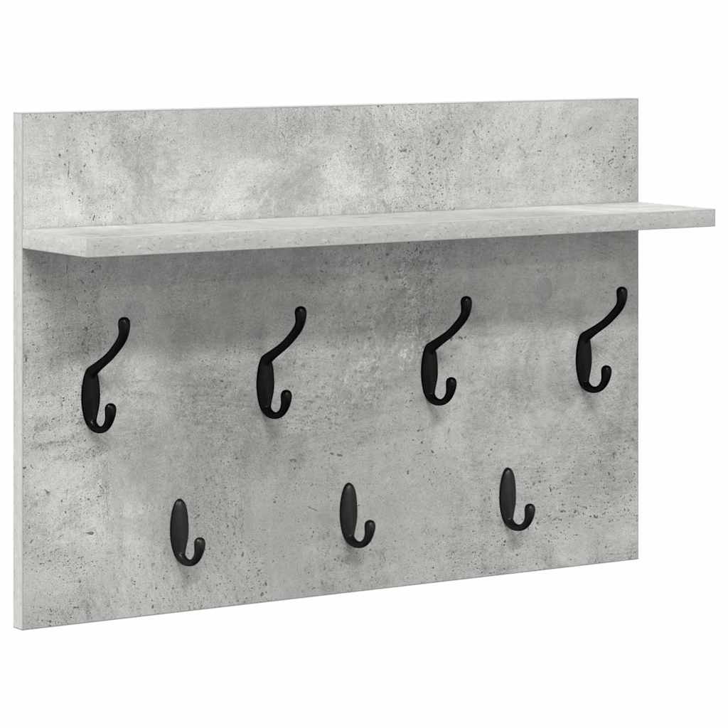 Wall-Mounted Coat Rack Concrete Grey 60 x 40 x 12 cm