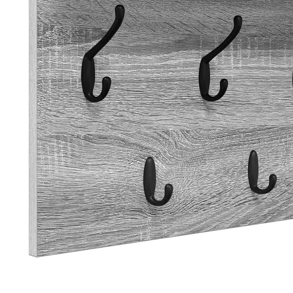 Wall-Mounted Coat Rack Grey Sonoma 60 x 40 x 12 cm