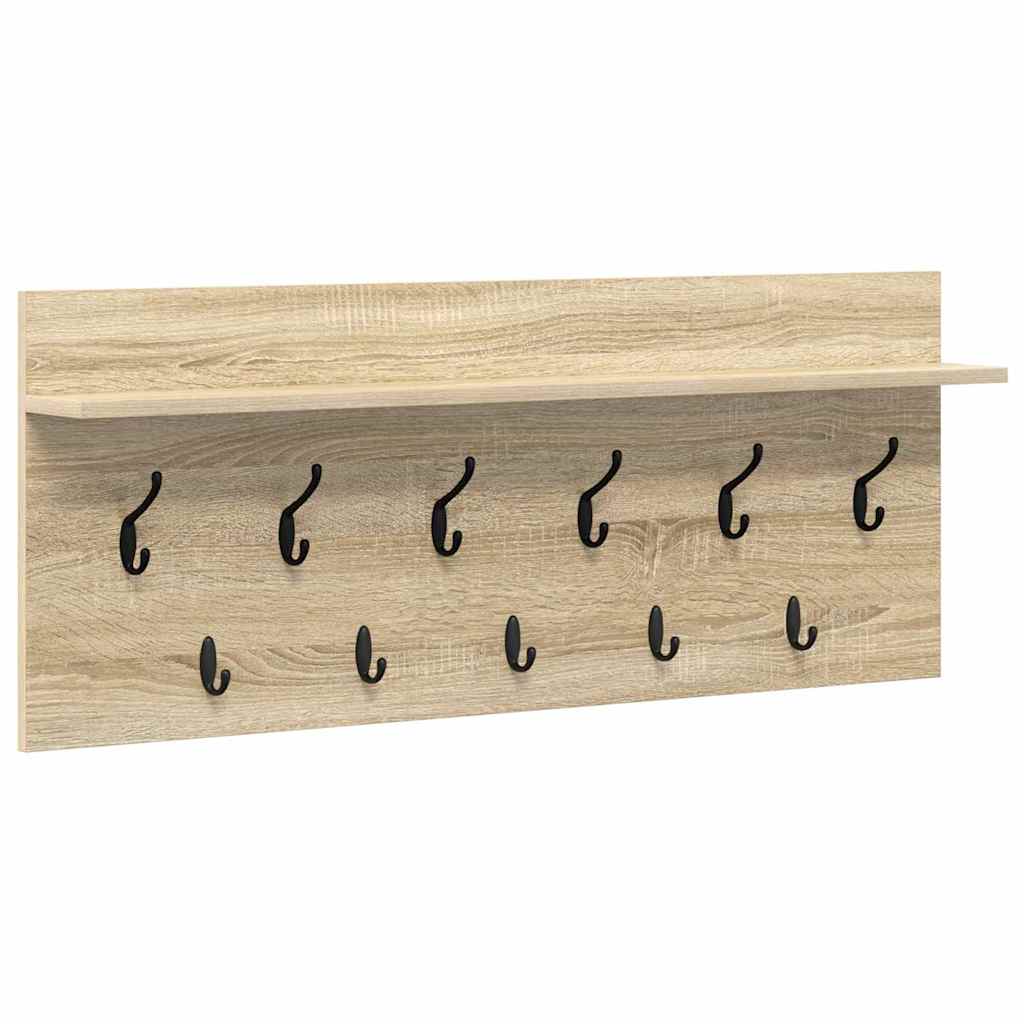 Wall-Mounted Coat Rack Sonoma Oak 100 x 40 x 12 cm