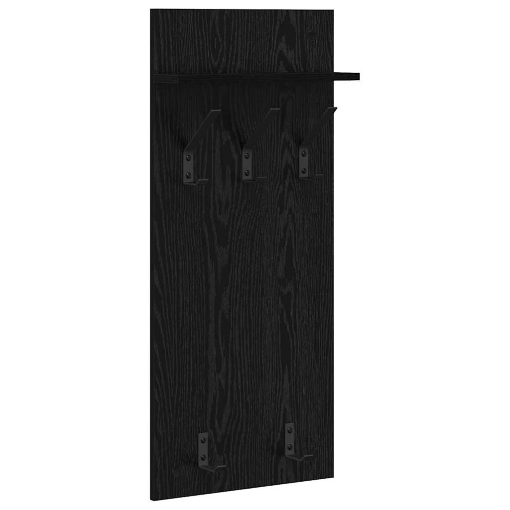 Wall-Mounted Coat Rack Black Oak 40 x 10 x 90 cm
