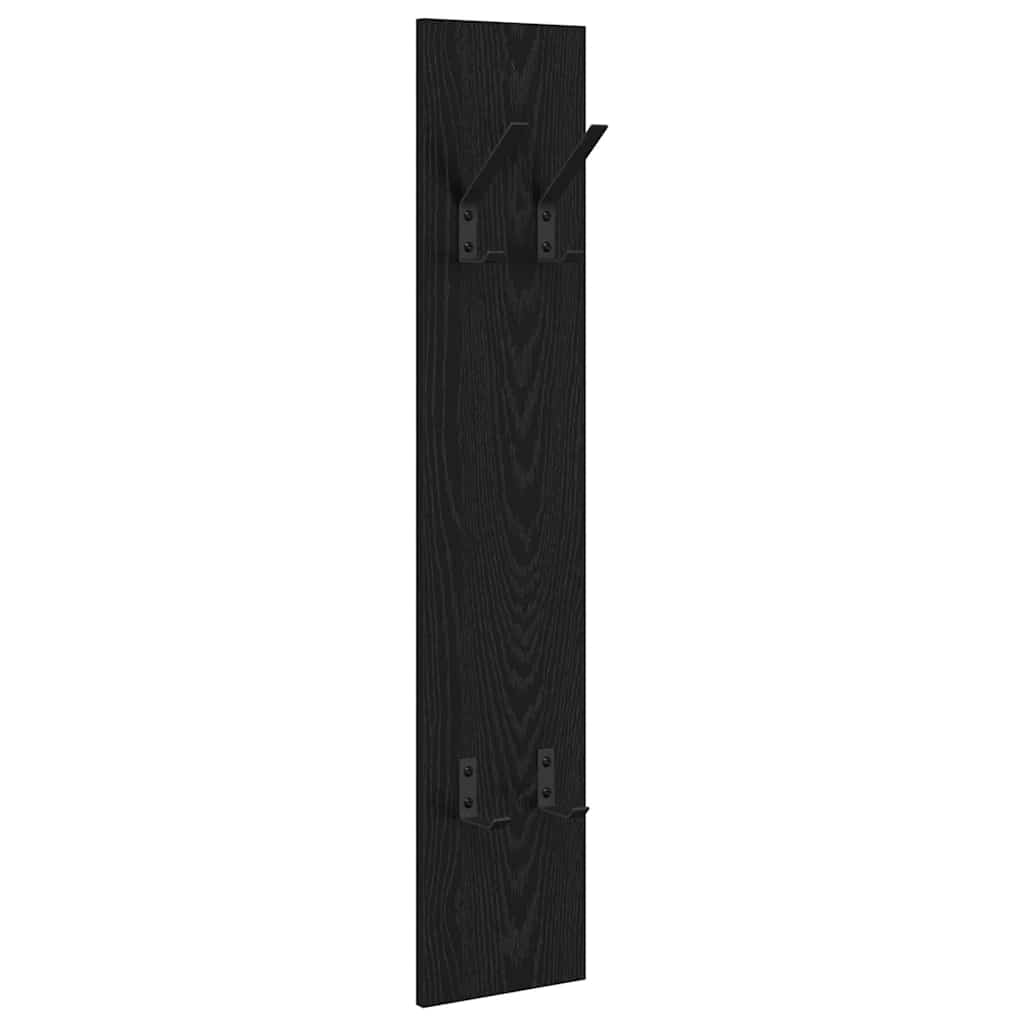 Wall-Mounted Coat Rack Black Oak 20 x 1.5 x 100 cm