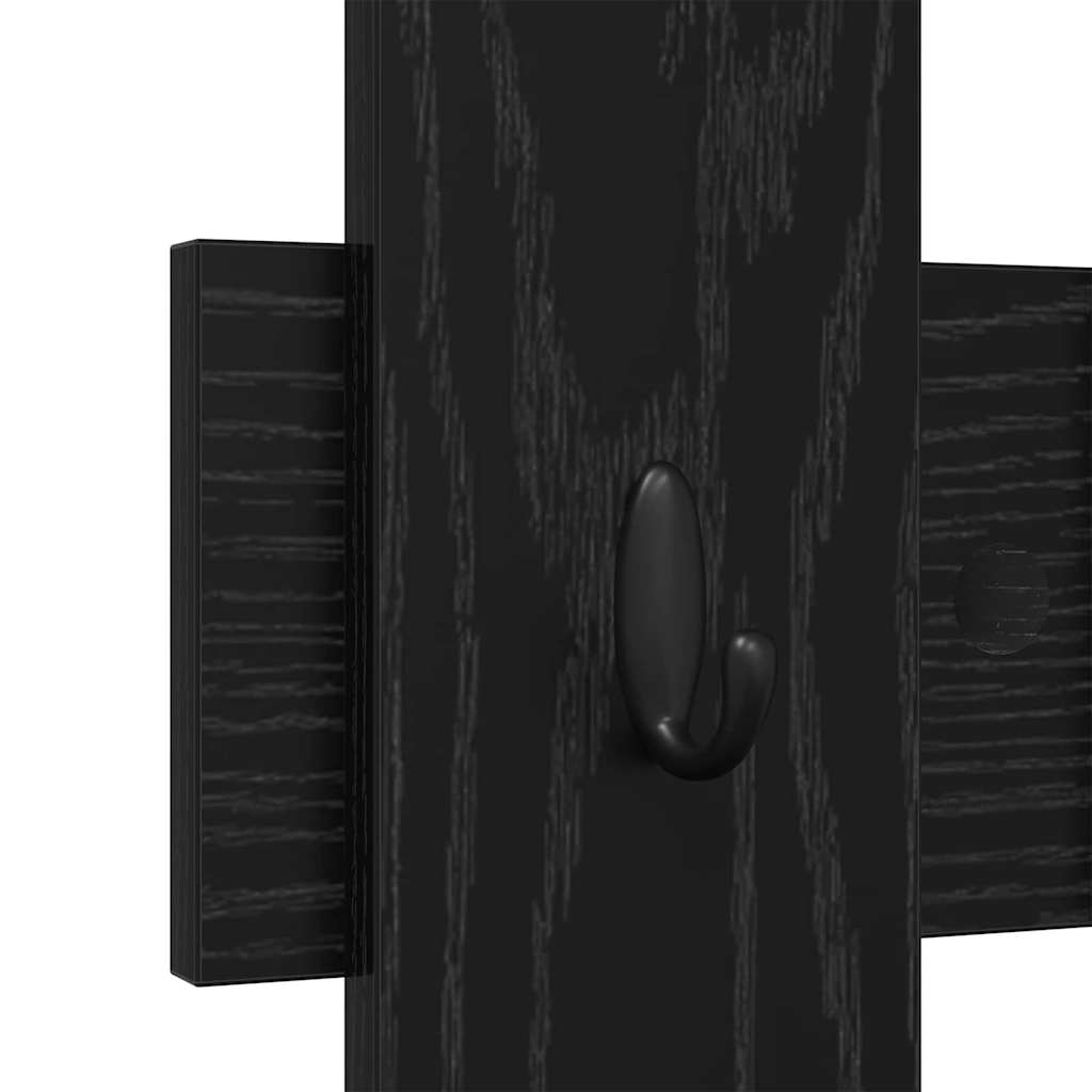 Wall-Mounted Coat Rack Black Oak 60 x 3 x 82 cm
