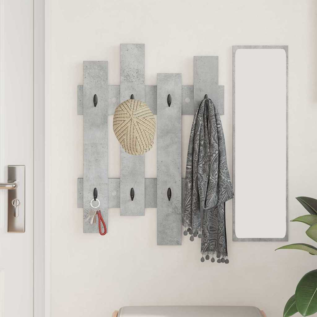 Wall-Mounted Coat Rack Wall-Mounted Concrete Grey
