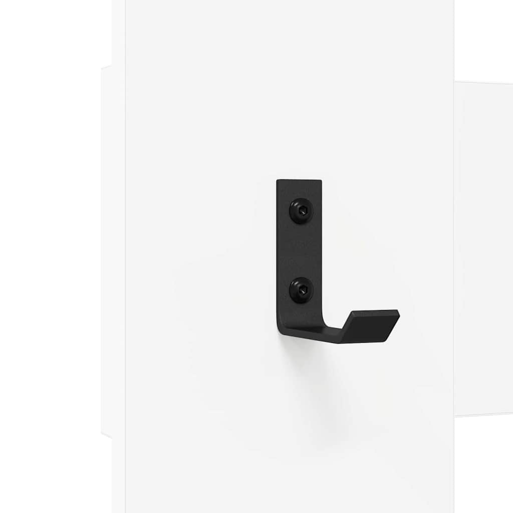 Wall-Mounted Coat Rack White 65 x 3 x 100 cm
