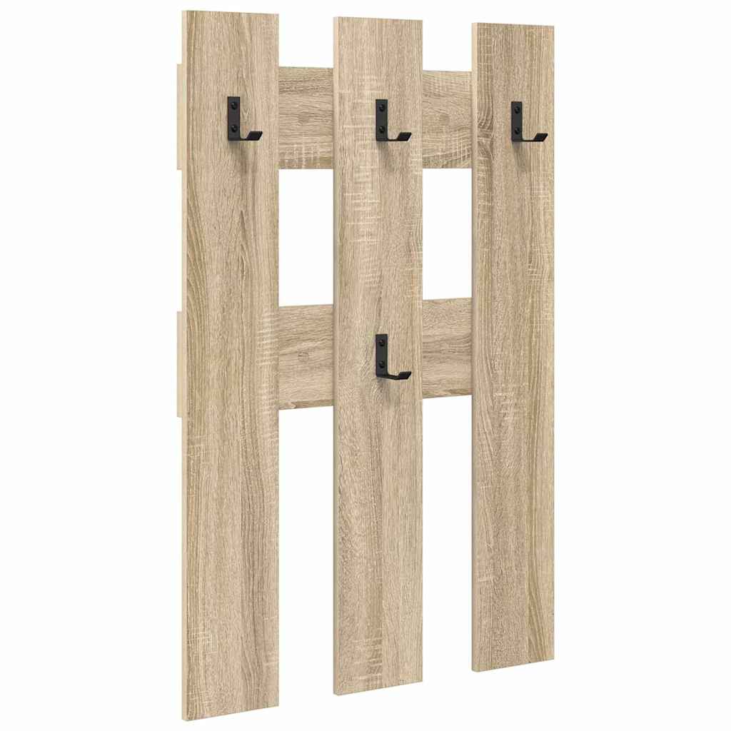 Wall-Mounted Coat Rack Sonoma Oak 65 x 3 x 100 cm