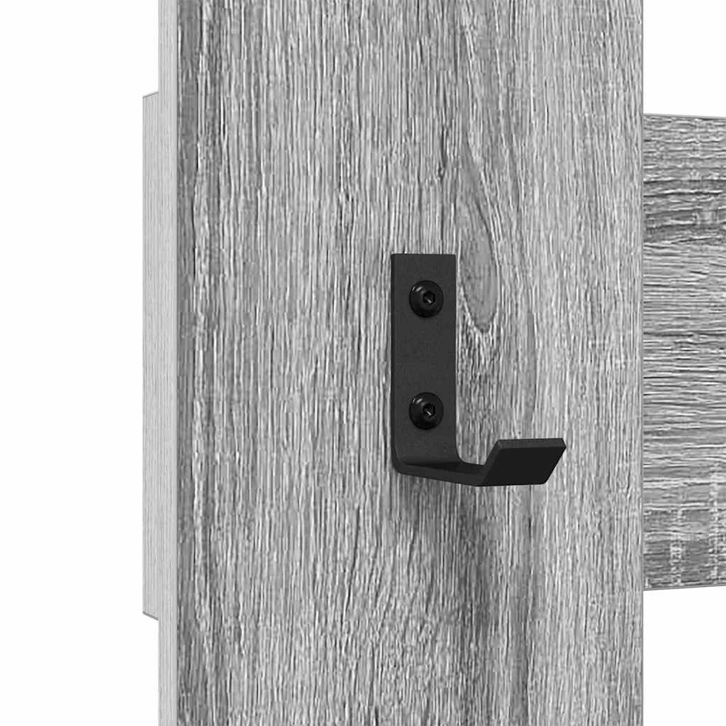 Wall-Mounted Coat Rack Grey Sonoma 65 x 3 x 100 cm