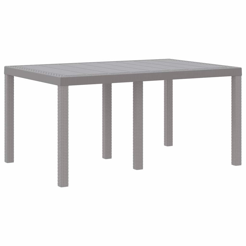 Garden Table Light Grey 150 x 100 x 73 cm Poly Rattan